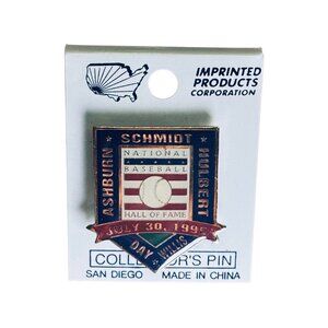 1995 Baseball Hall of Fame Induction Pin Schmidt Asburn Hubert Willis Vintage